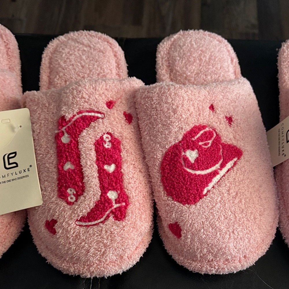 Pink Heart Slippers for Women